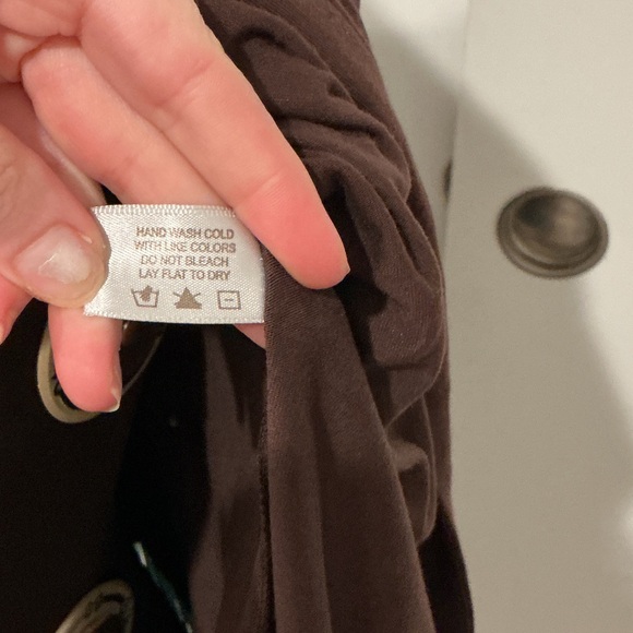 Boston Proper Women’s  Western Boho Brown Teal Fringe Open Cardigan Size Medium - Picture 11 of 15